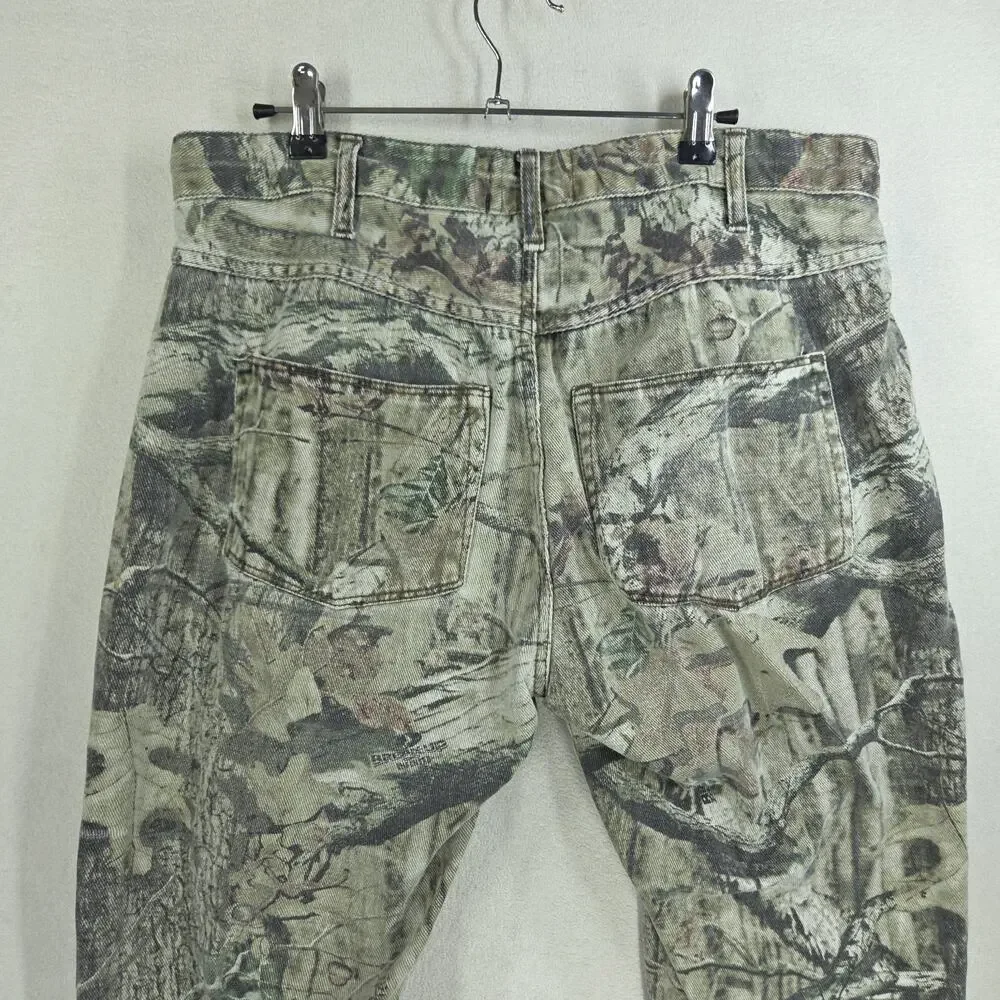 Mossy Oak Pants Mens 36x34 Green Hunting Country Camo Pockets Woodlands Y2k 2000